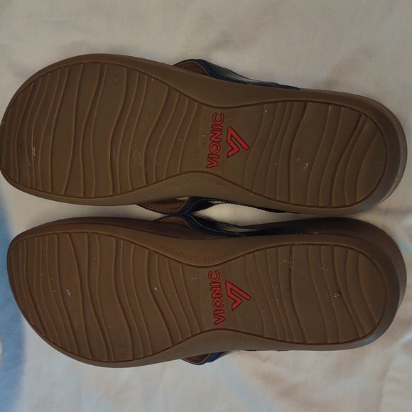 Vionic Pacific Blue High Tide Orthotic Thong / Flip Flop Sandals Size 11 Medium - Picture 12 of 15